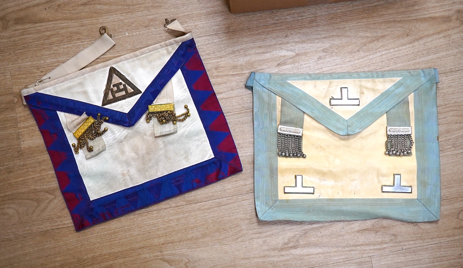 A collection of Masonic aprons, etc., including jewels. Condition - varies